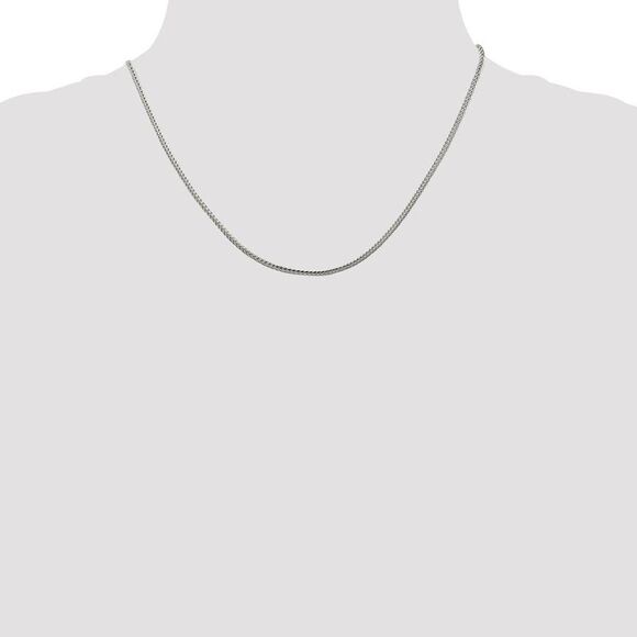 2mm Sterling Silver D/C Solid Round Franco Chain Necklace, 18 Inch - Picture 2 of 8